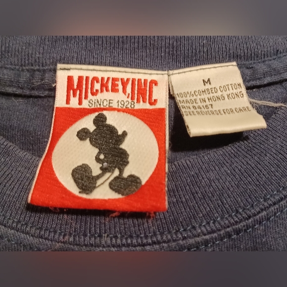 Vintage 2000s 'Mickey Inc' Disneyland Embroided T-Shirt (Navy Blue) Size: Medium - Picture 3 of 3